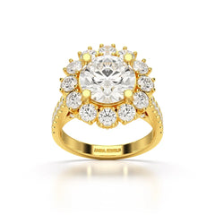 3.61 CT Round Cut Hidden Halo Lab Diamond Ring