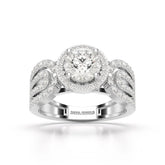 1.72 CT Halo Round Cut Lab Diamond Ring