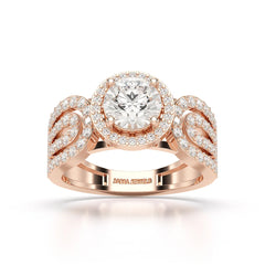 1.72 CT Halo Round Cut Lab Diamond Ring