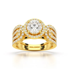1.72 CT Halo Round Cut Lab Diamond Ring
