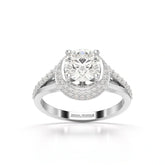 1.71 CT Round Cut Halo Lab Diamond Ring