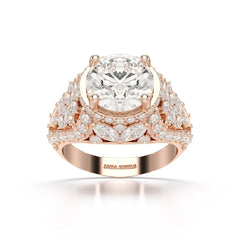 4.16 CT Round Cut Halo Engagement Lab Diamond Ring