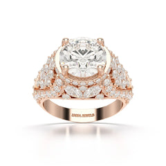 4.16 CT Round Cut Halo Engagement Lab Diamond Ring