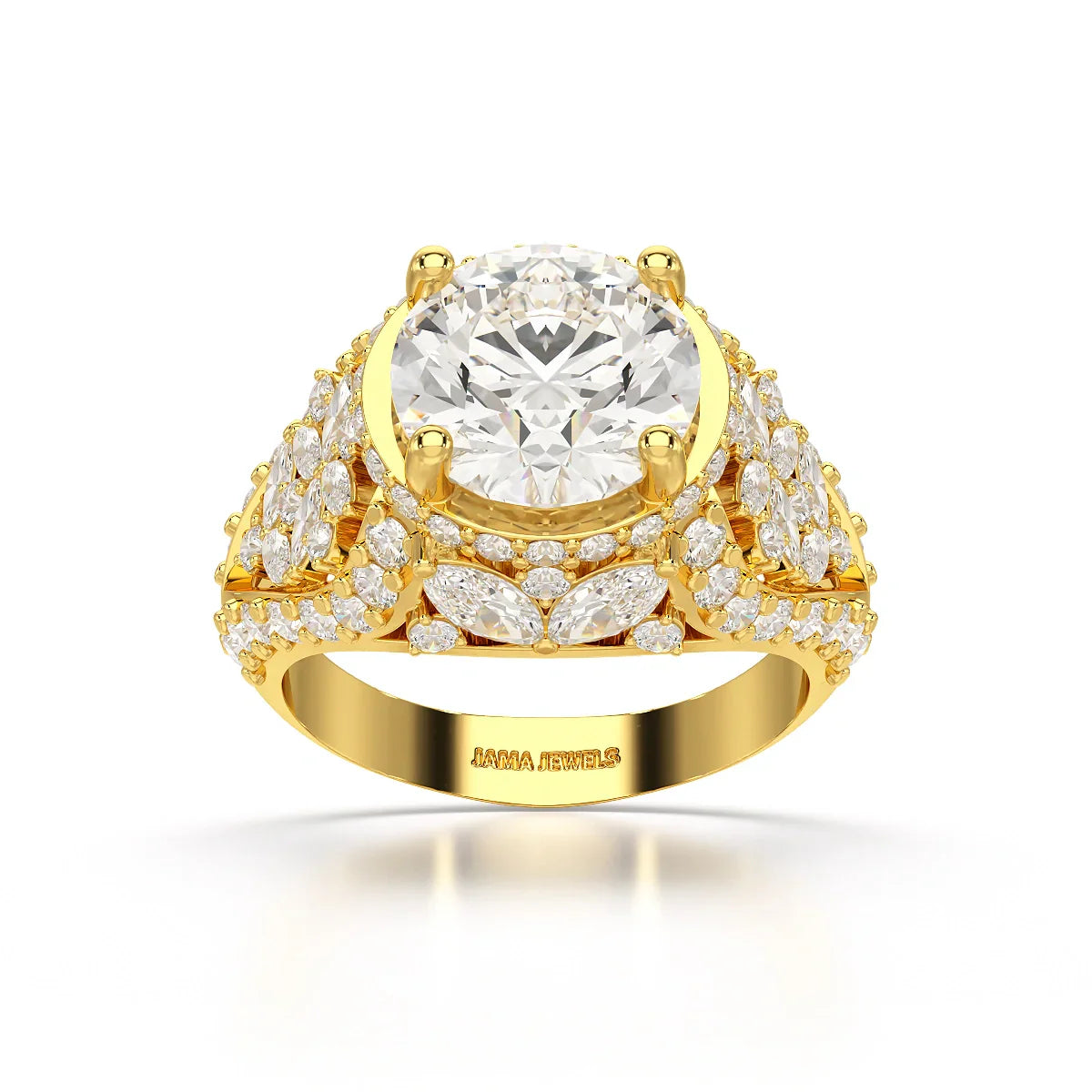 4.16 CT Round Cut Halo Engagement Lab Diamond Ring