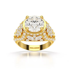 4.16 CT Round Cut Halo Engagement Lab Diamond Ring
