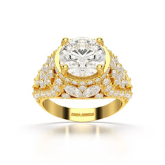 4.16 CT Round Cut Halo Engagement Lab Diamond Ring