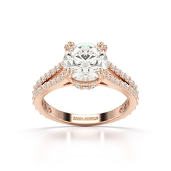2.65 CT Round Cut Hidden Halo Lab Diamond Ring
