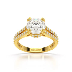 2.65 CT Round Cut Hidden Halo Lab Diamond Ring