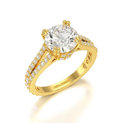 2.65 CT Round Cut Hidden Halo Lab Diamond Ring