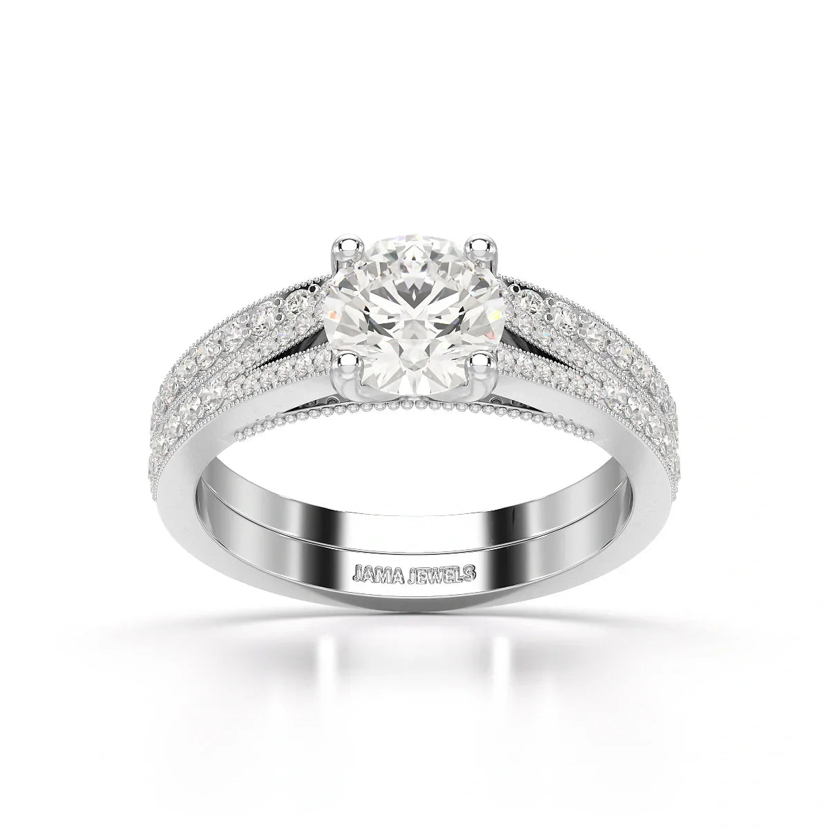1.45 CT Round Cut Layered Lab Diamond Ring