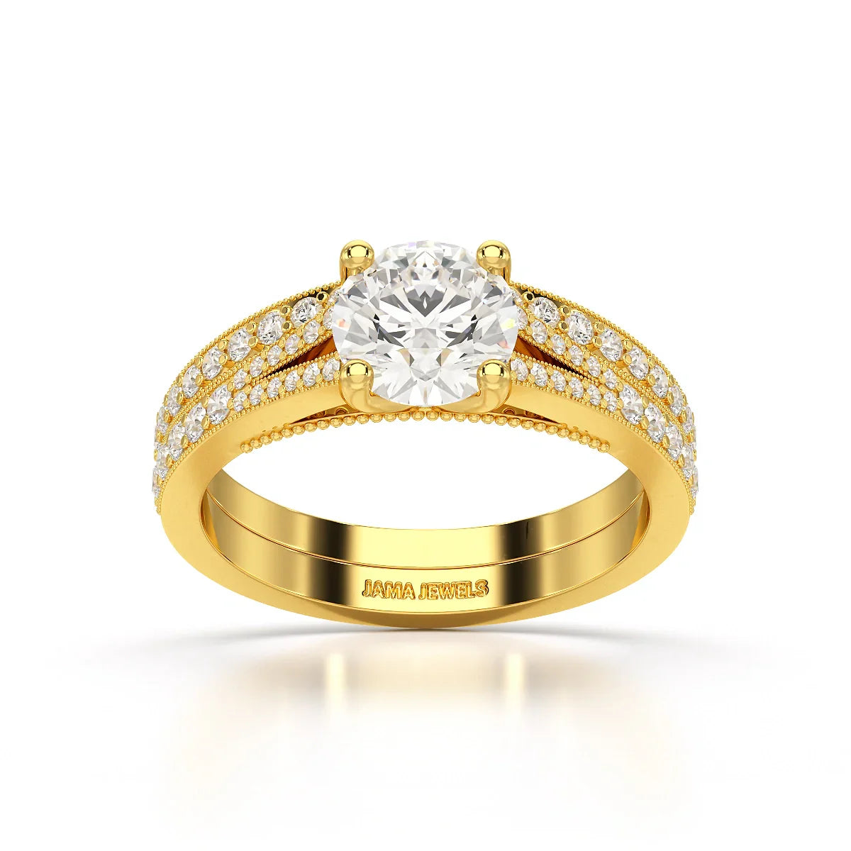 1.45 CT Round Cut Layered Lab Diamond Ring