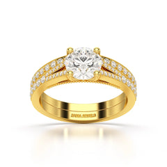 1.45 CT Round Cut Layered Lab Diamond Ring