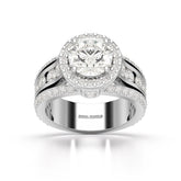 3.68 CT Round Cut Halo Lab Diamond Ring