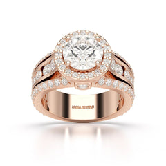 3.78 CT Round Cut Halo Lab Diamond Ring