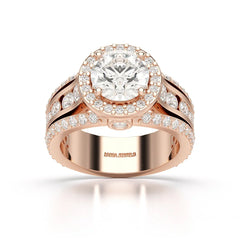3.68 CT Round Cut Halo Lab Diamond Ring