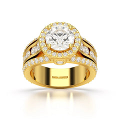 3.78 CT Round Cut Halo Lab Diamond Ring