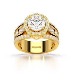 3.68 CT Round Cut Halo Lab Diamond Ring