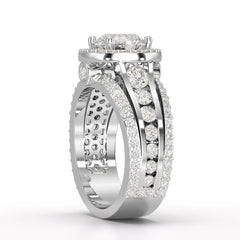 3.78 CT Round Cut Halo Lab Diamond Ring