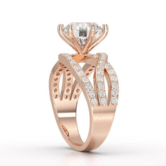 3.23 CT Round Cut Layered Lab Diamond Ring