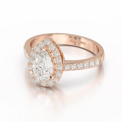 2.24 CT Pear Cut Halo Lab Diamond Ring