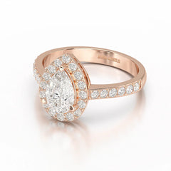 2.24 CT Pear Cut Halo Lab Diamond Ring