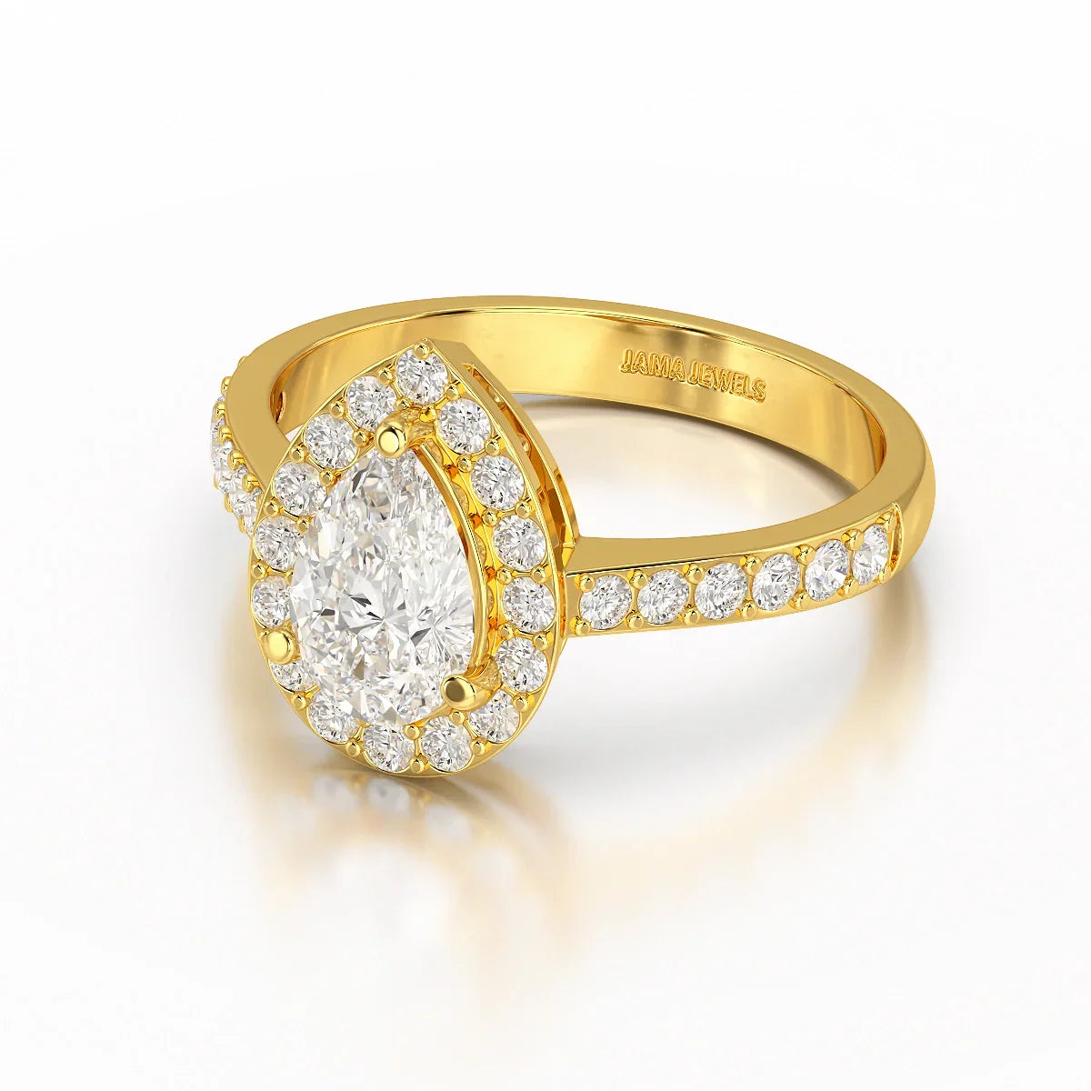 2.24 CT Pear Cut Halo Lab Diamond Ring