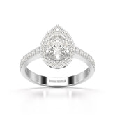 2.24 CT Pear Cut Halo Lab Diamond Ring