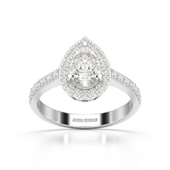 2.24 CT Pear Cut Halo Lab Diamond Ring