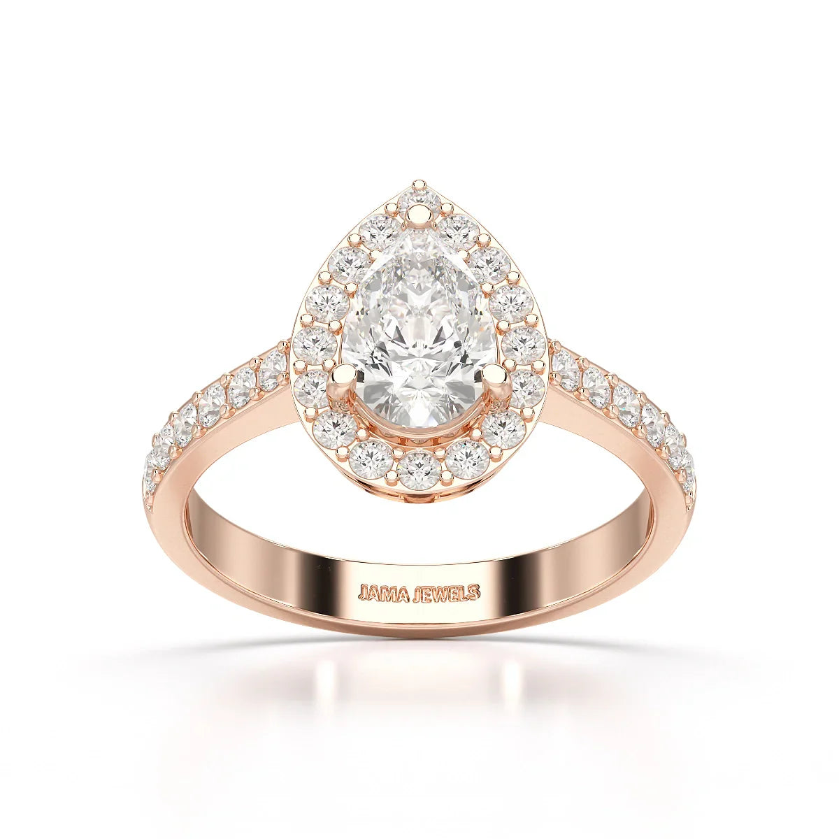 2.24 CT Pear Cut Halo Lab Diamond Ring
