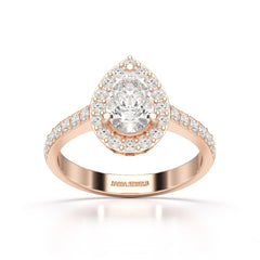 2.24 CT Pear Cut Halo Lab Diamond Ring
