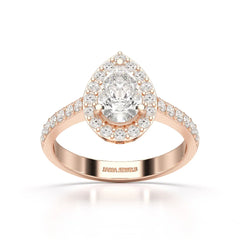 2.24 CT Pear Cut Halo Lab Diamond Ring