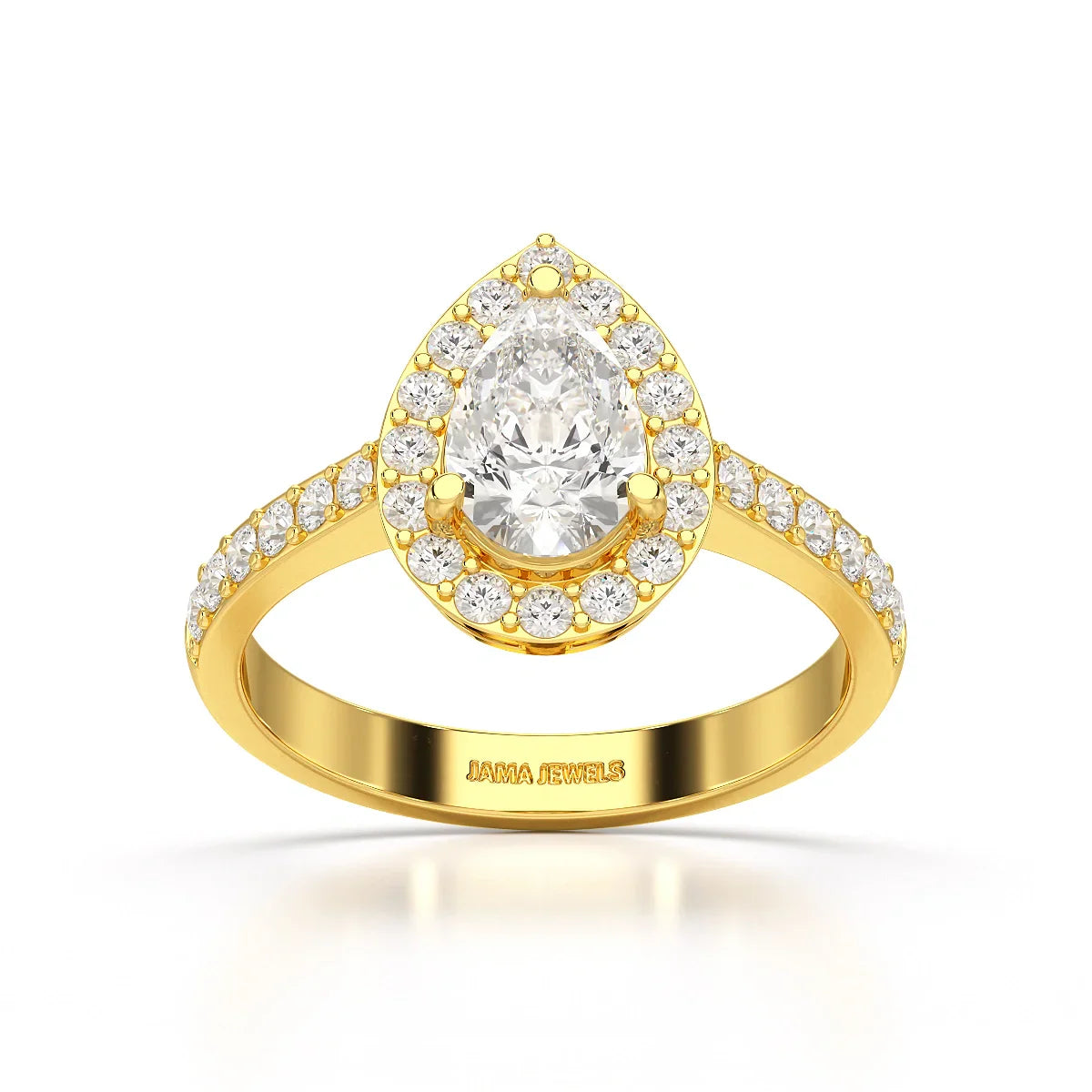 2.24 CT Pear Cut Halo Lab Diamond Ring