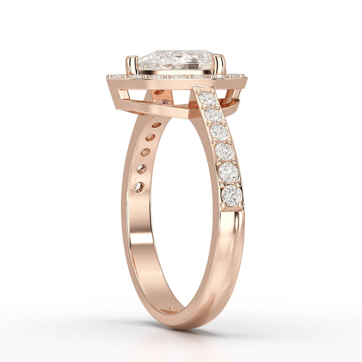 2.24 CT Pear Cut Halo Lab Diamond Ring