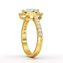 2.24 CT Pear Cut Halo Lab Diamond Ring