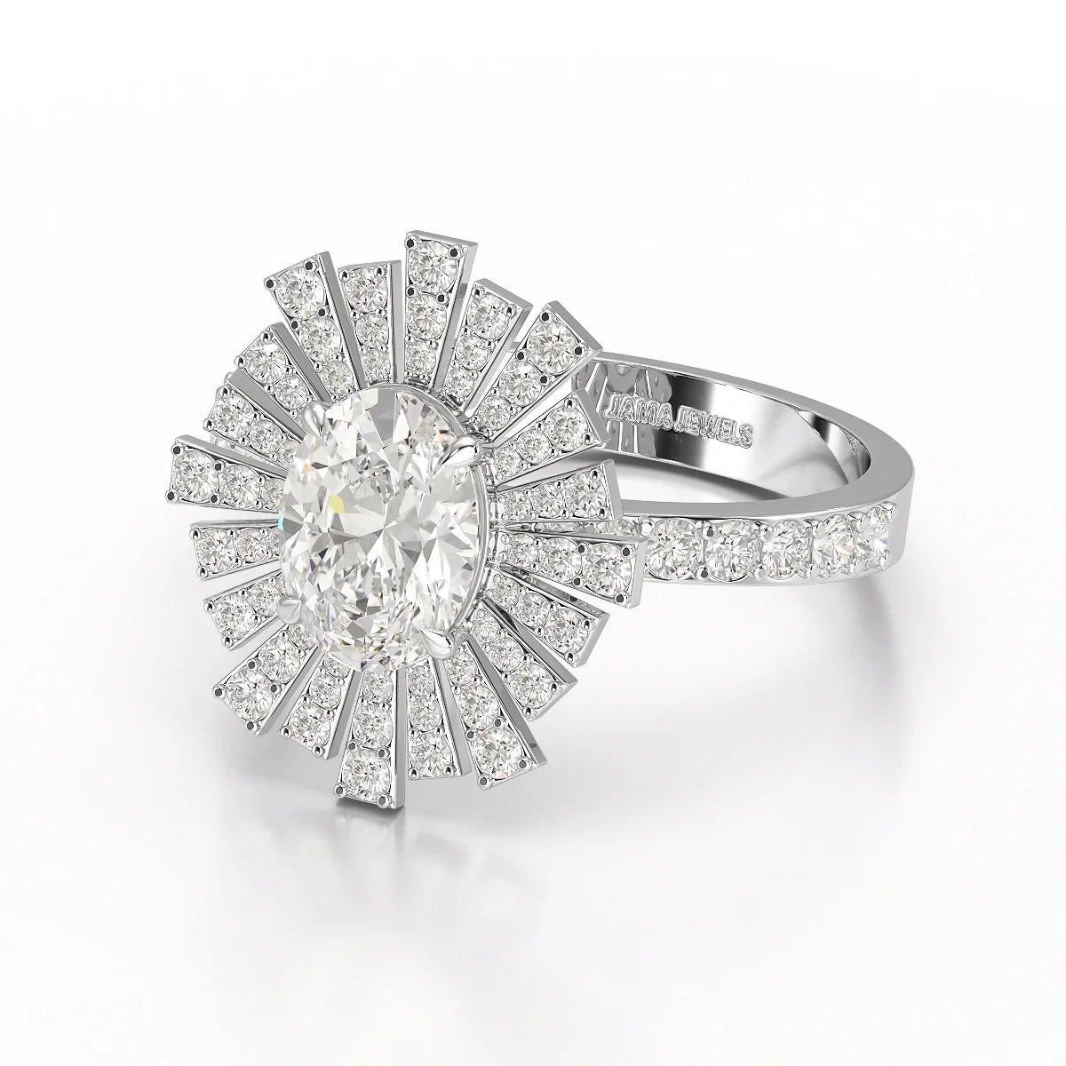 1.93 CT Oval Cut Halo Lab Diamond Ring