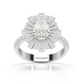 1.93 CT Oval Cut Halo Lab Diamond Ring