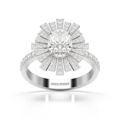 1.93 CT Oval Cut Halo Lab Diamond Ring