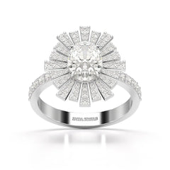 1.93 CT Oval Cut Halo Lab Diamond Ring