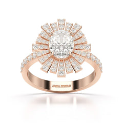 1.93 CT Oval Cut Halo Lab Diamond Ring