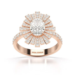 1.93 CT Oval Cut Halo Lab Diamond Ring