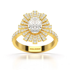 1.93 CT Oval Cut Halo Lab Diamond Ring