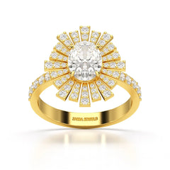 1.93 CT Oval Cut Halo Lab Diamond Ring