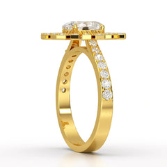 1.93 CT Oval Cut Halo Lab Diamond Ring