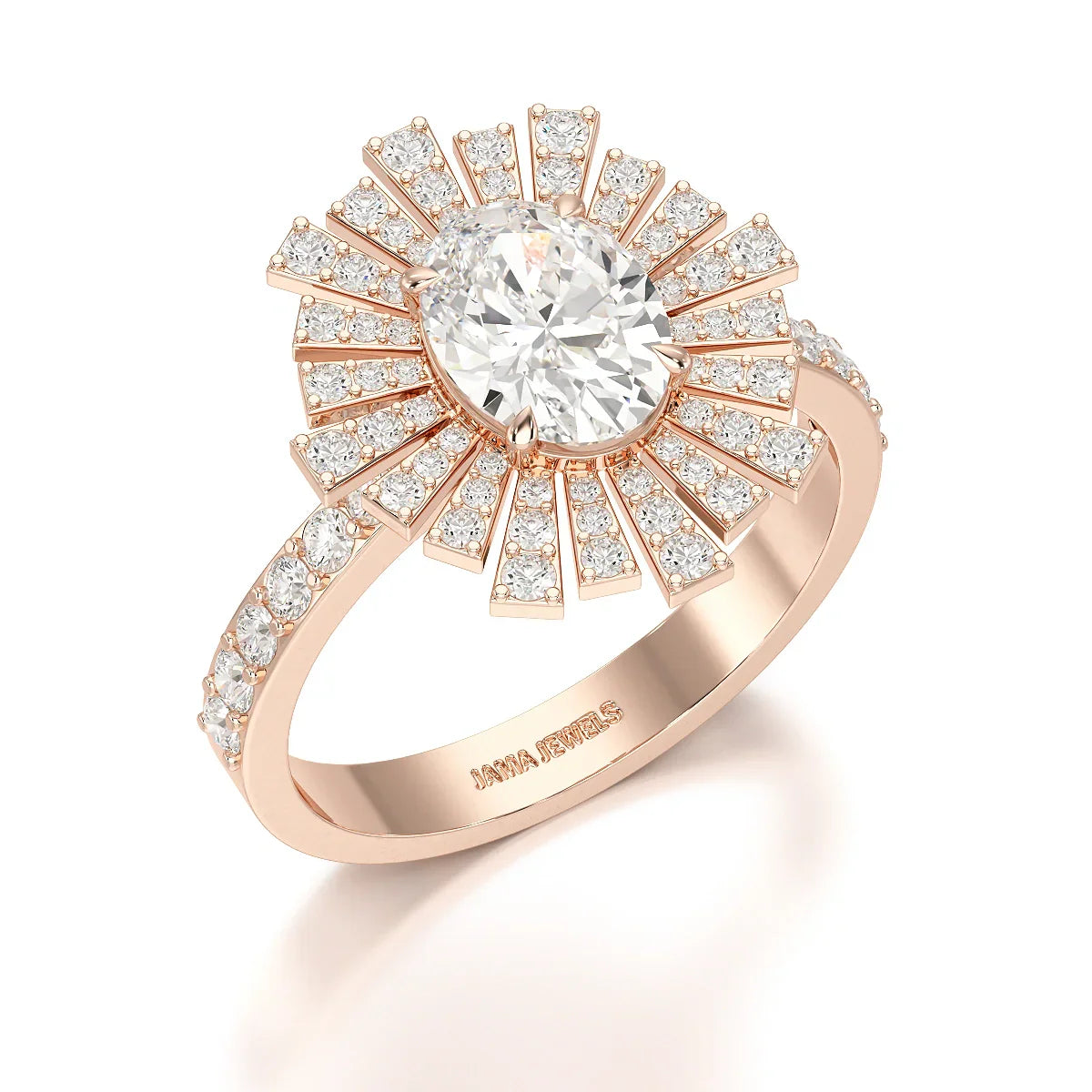 1.93 CT Oval Cut Halo Lab Diamond Ring