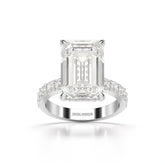 12 CT Emerald Cut Hidden Halo Lab Diamond Ring