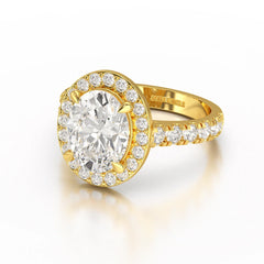 2.9 CT Oval Cut Halo Lab Diamond Ring