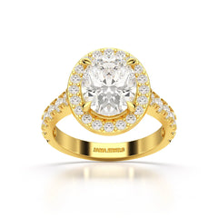 2.9 CT Oval Cut Halo Lab Diamond Ring