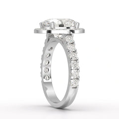 2.9 CT Oval Cut Halo Lab Diamond Ring