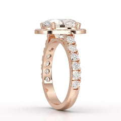 2.9 CT Oval Cut Halo Lab Diamond Ring
