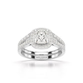 1.77 CT Cushion Cut Halo Layered Lab Diamond Ring